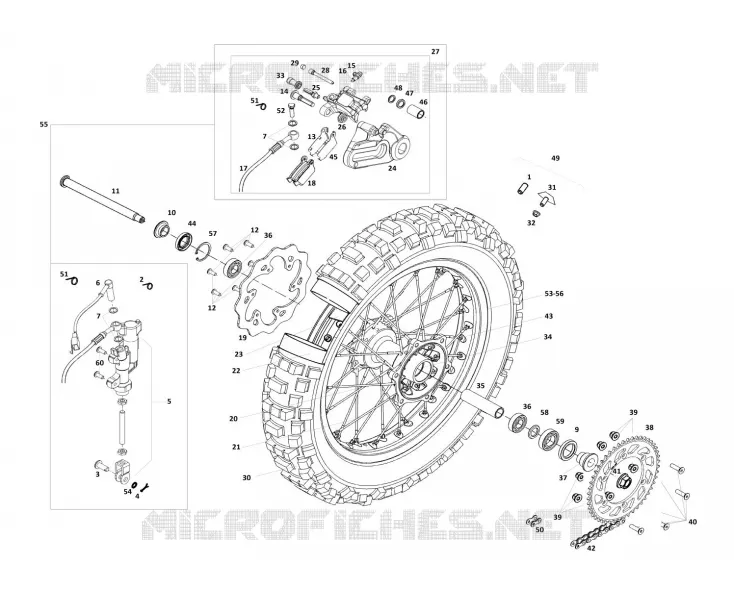 REAR WHEEL / BRAKE CALIPER