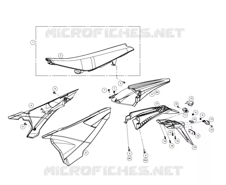 SEAT / REAR FENDER / SIDE PANELS